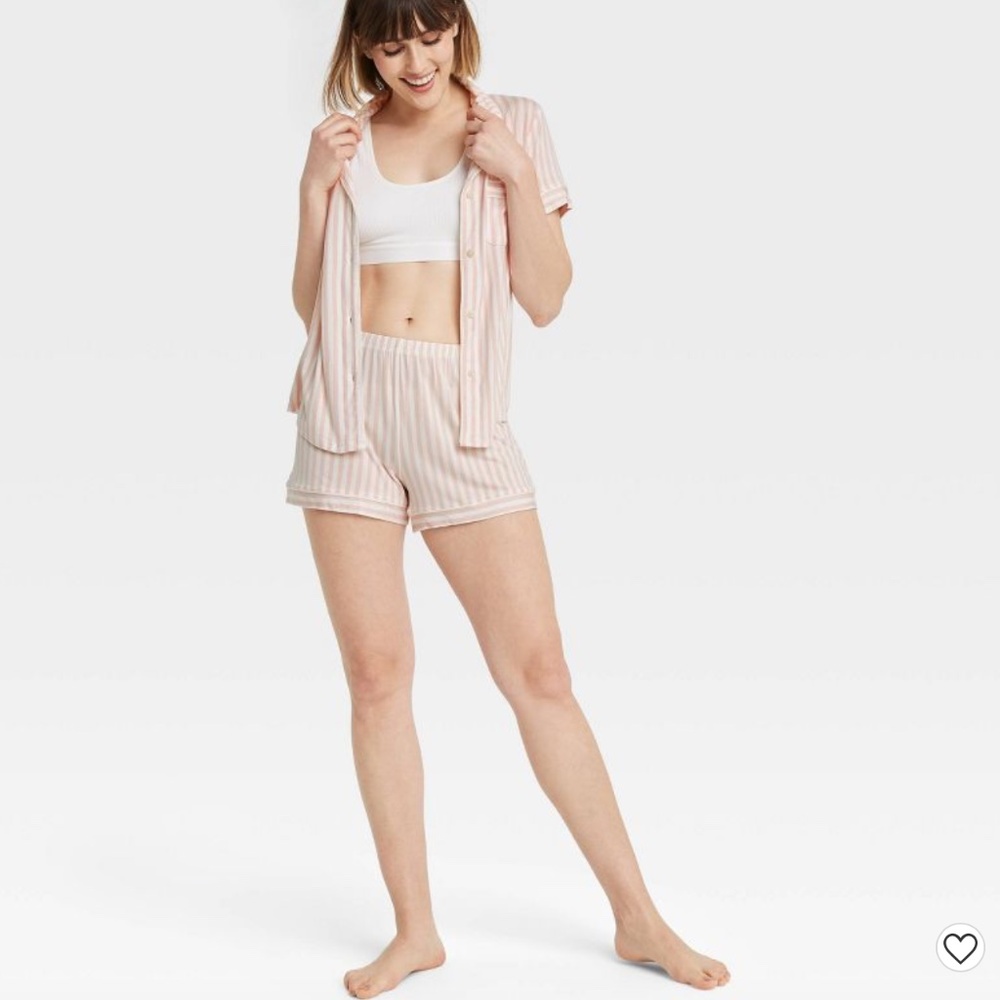 Target  pajamas white pink stripes